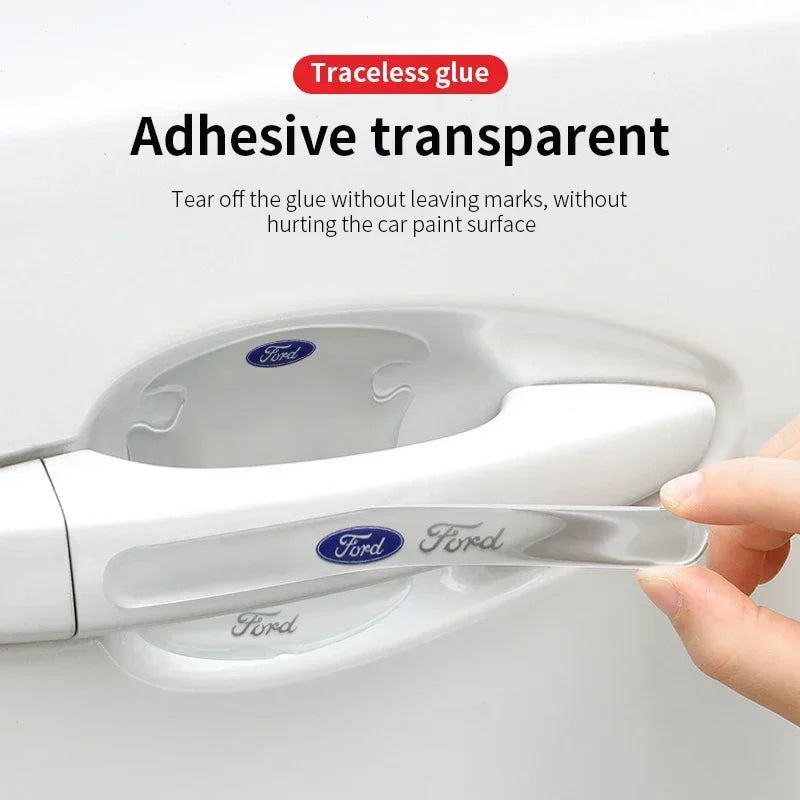Car Styling Door Bowl Handle Protector Stickers Transparent Anti-scratch Film For Ford Fiesta Mondeo Focus Mk2 Mk3 Ranger Kuga
