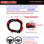 Protector deportivo de cuero y fibra de carbono para volante, accesorio decorativo Universal sin montura para volante de coche de 14,5-15 pulgadas