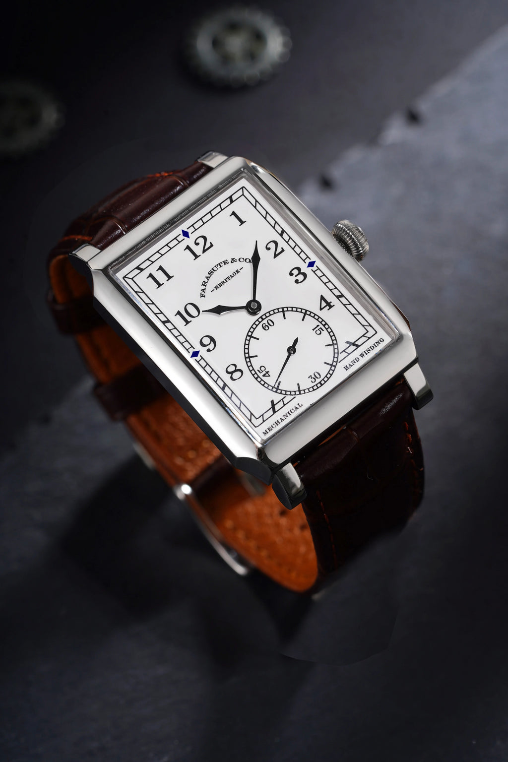 FARASUTE 2026 New Retro Wristwatches Men Casual Manual Square Customized Mechanical Movement Watch Male Sapphire Glass reloj