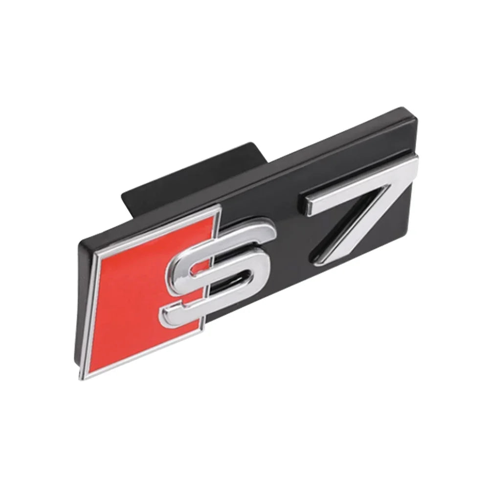 1pc ABS For Audi S4 S3 S5 S6 S7 S8 Letters Car Front Grille Hood Badge Emblem Logo Stickers Auto Exterior Decoration Accessories