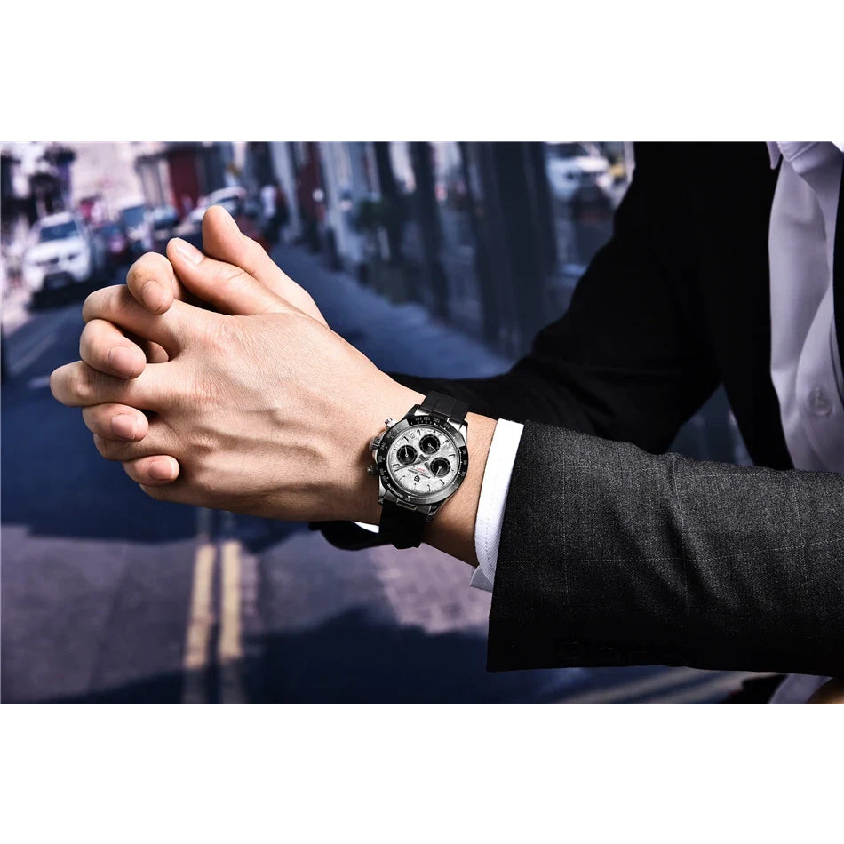 40mm New V2 PAGANI DESIGN Classic fashion Men Quartz Watches Sapphire Retro Chronograph Stainless Steel Waterproof Watch for Men