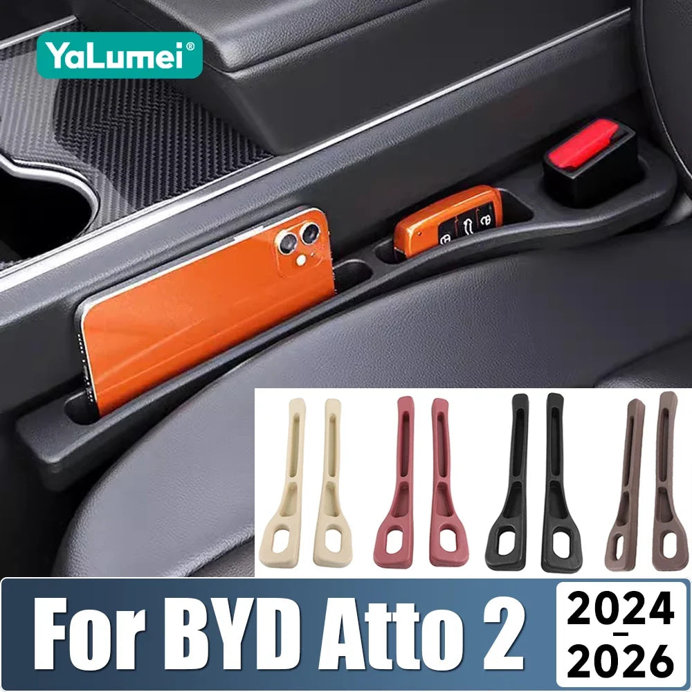 For BYD Atto 2 Yuan Pro 2024 2025 2026 2PCS Universal Car Seat Leak Proof Strips Gap Side Seam Storage Accessories