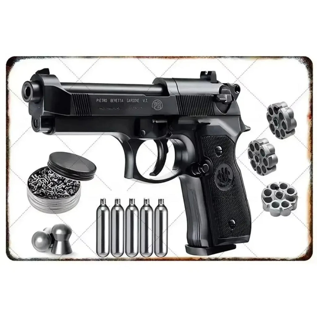 Letreros Metálicos con Forma de Pistola, que Exudan un Toque Militar, Ideales como Decoración de Pared en Cuartos de Hombre, Hogares, Cafeterías, Jardines, Clubes y Bares.