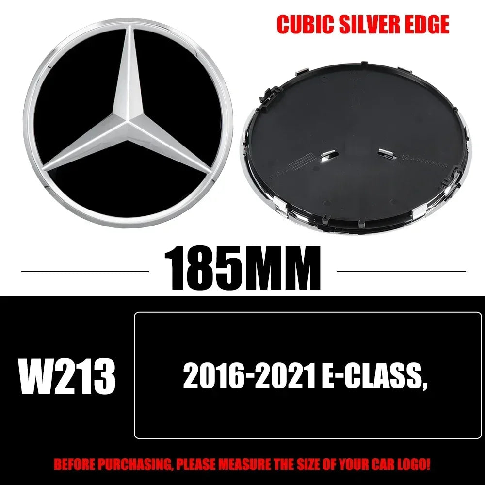 3D 185MM 205MM Front Grille Star Logo Emblem Badge Auto Accessories for Mercedes-Benz Amg C/B/E Class W205 W253 W213 GLC GLE