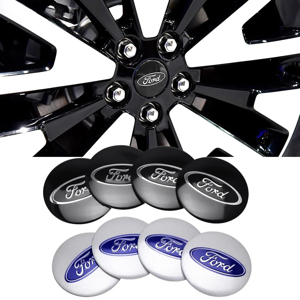 56mm Car Wheel Center Hub Cover Stickers Hub Decals For Ford Mustang Mondeo Focus Fusion Kuga Transit Edge Decoration Accesorios