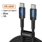 Toocki 100W tipo C a USB C cable PD 3,0 carga rápida 4,0 carga rápida tipo C a tipo C para iPhone 15 Macbook Samsung Xiaomi