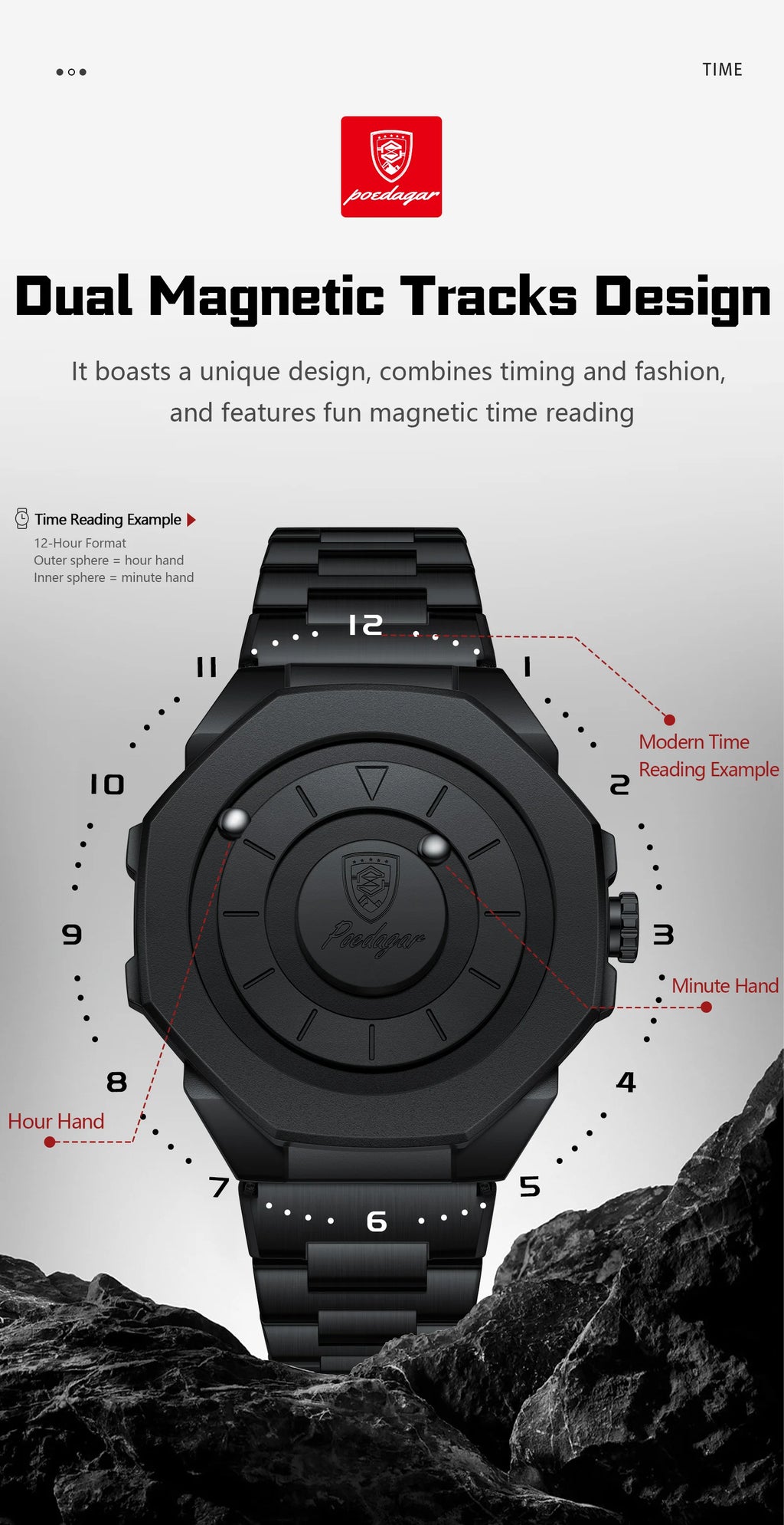 POEDAGAR High Quality Luxury Watch For Men Waterproof Fashion Man Wristwatch Business Stainless Steel Men's Quartz Watches Reloj