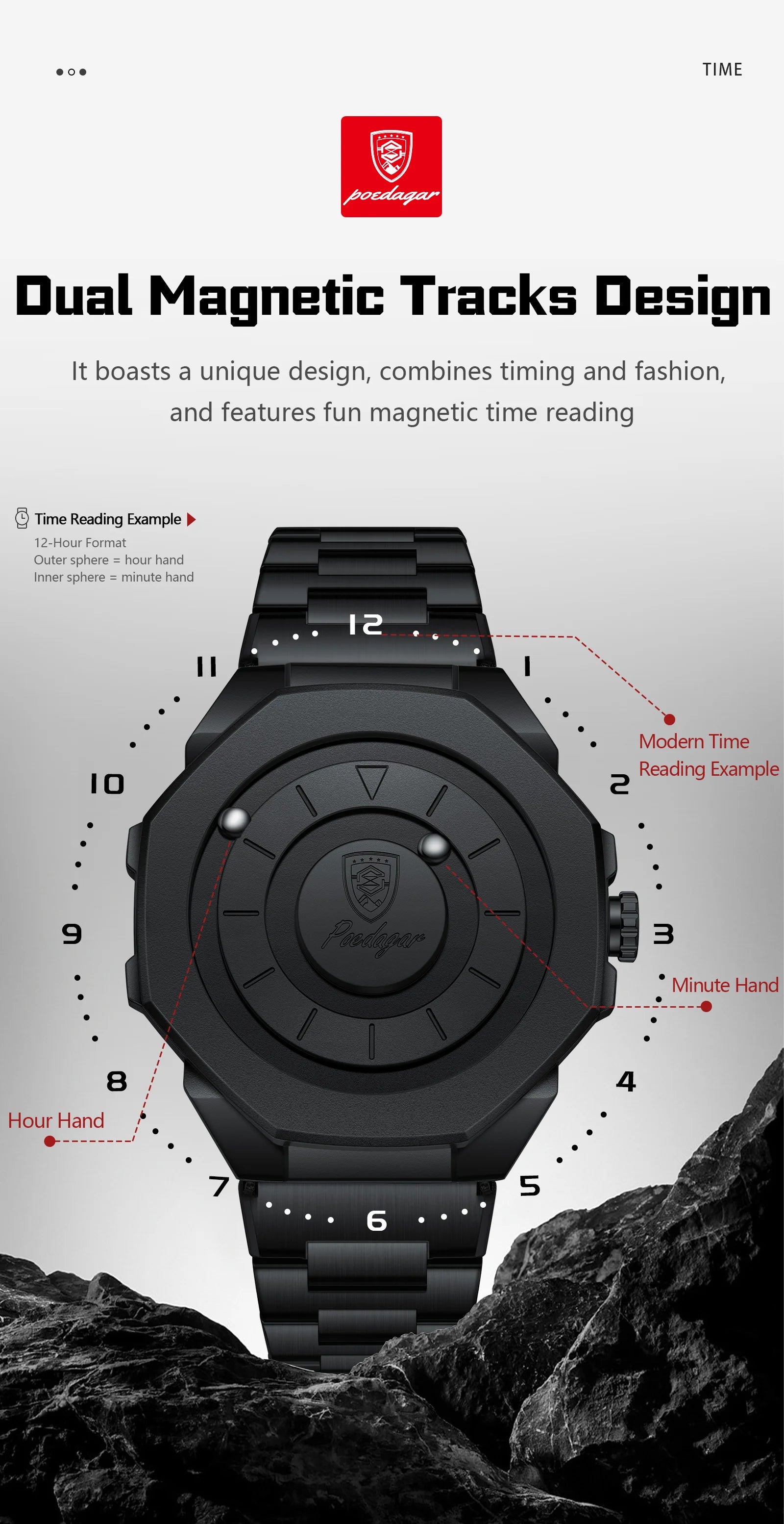 POEDAGAR High Quality Luxury Watch For Men Waterproof Fashion Man Wristwatch Business Stainless Steel Men's Quartz Watches Reloj