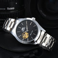 Orient Watch  Double Lion Japanese Fully Automatic Mechanical Watch Hollowed Out Business Men's Watch Stainless Steel Strip