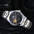 Orient Watch  Double Lion Japanese Fully Automatic Mechanical Watch Hollowed Out Business Men's Watch Stainless Steel Strip