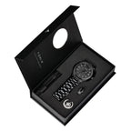 TOMI New Men's Watch Brooch Ring Gift Box Set Luxury Business Stainless Steel Strap Men's Calendar Casual Quartz Watch Reloj