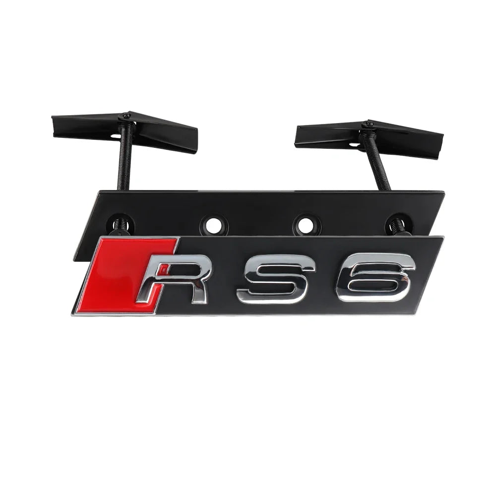 3D ABS For Audi RS6 RS4 RS3 RS5 RS8 RS7 Emblem Car Front Grille Badge Logo Decoration Stickers Exterior Modification Accessories