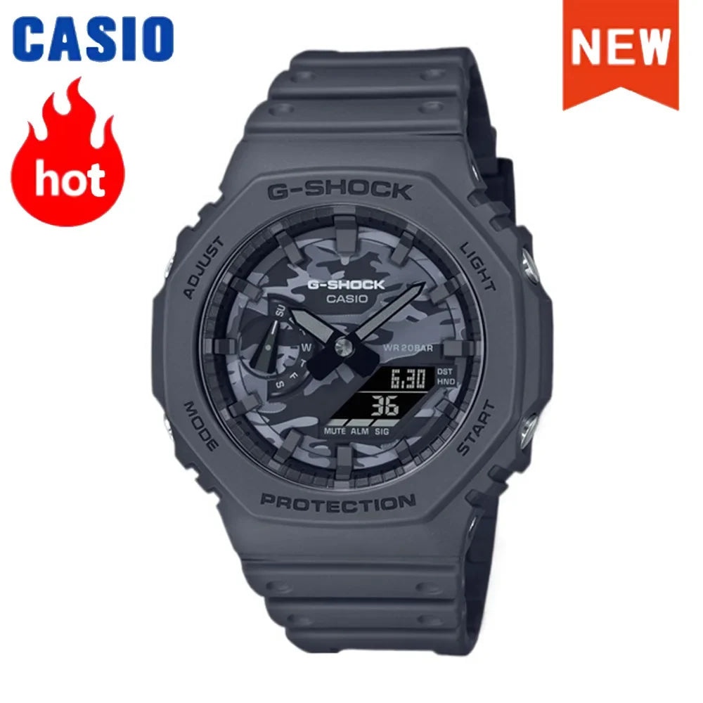 2026 vip Casio GA-2100 men's watch series G-SHOCK small steel cannon series genuine black gold waterproof sports couple watch