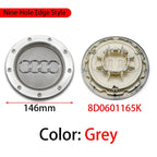ABS 14.6CM 9 Hole Black Gray Hub Cap For Audi TT A2 A3 A8 S6 Q7 RS6 Badge Logo Hub Cap Accessories Car Large Hub Center