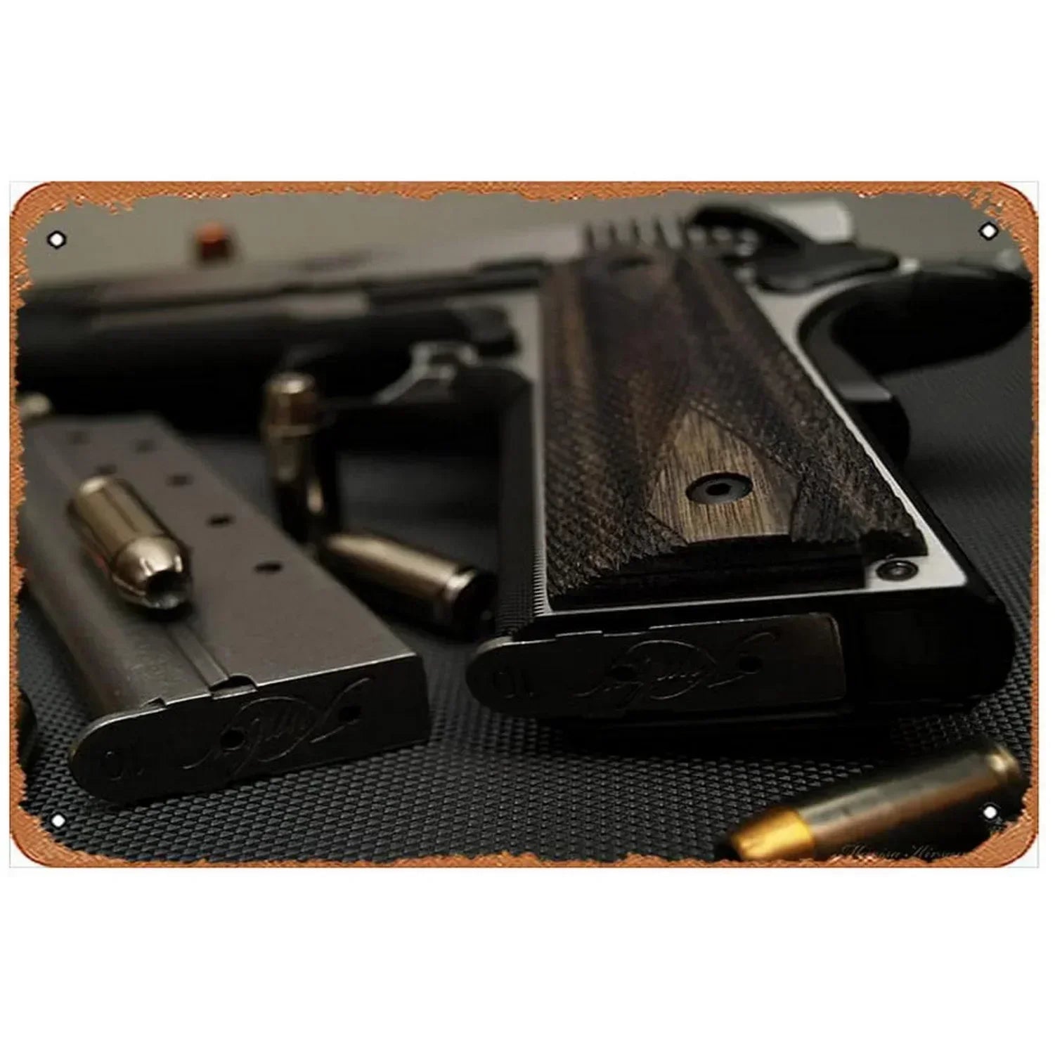 Letreros Metálicos con Forma de Pistola, que Exudan un Toque Militar, Ideales como Decoración de Pared en Cuartos de Hombre, Hogares, Cafeterías, Jardines, Clubes y Bares.