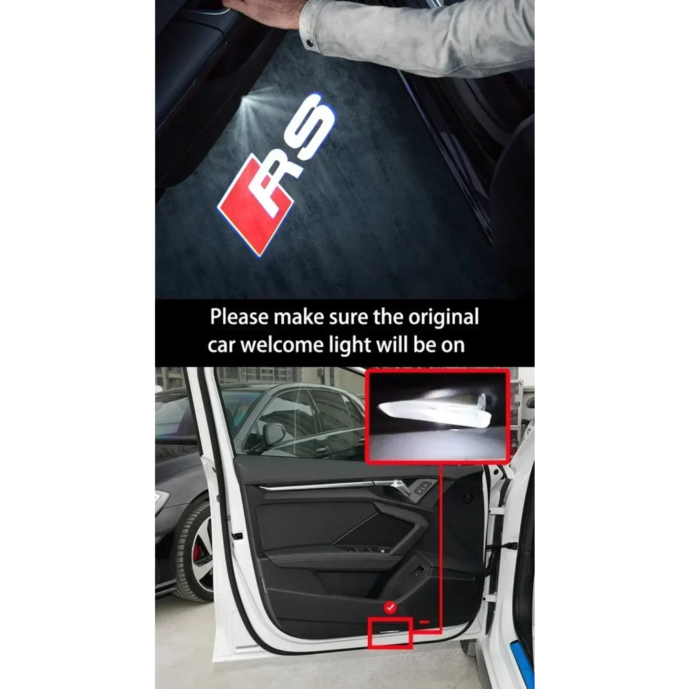 2PCS LED Car Door Welcome Logo Light Projector Lamp For Audi Sline S3 S4 S5 S6 S7 RS Quattro Q7 Q5 Q3 A4 B8 8P A3 A6 C7 A5 A6