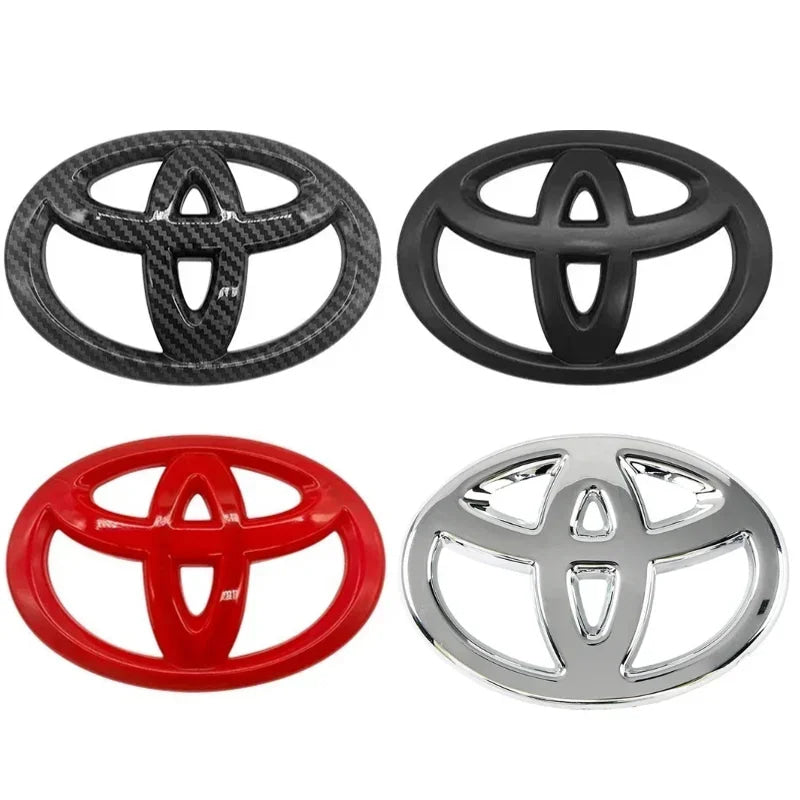 1PC Car Steering Wheel Decorative Sticker 6.5X4.5cm Carbon fiber Emblem For Toyota Hilux Prius Avensis Verso Corolla Camry