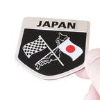 Aluminum Japanese JAPAN National Flag Car Emblem Motorcycle Body Trunk Decal Sticker For Toyota Honda Suzuki Nissan Mazda SUBARU