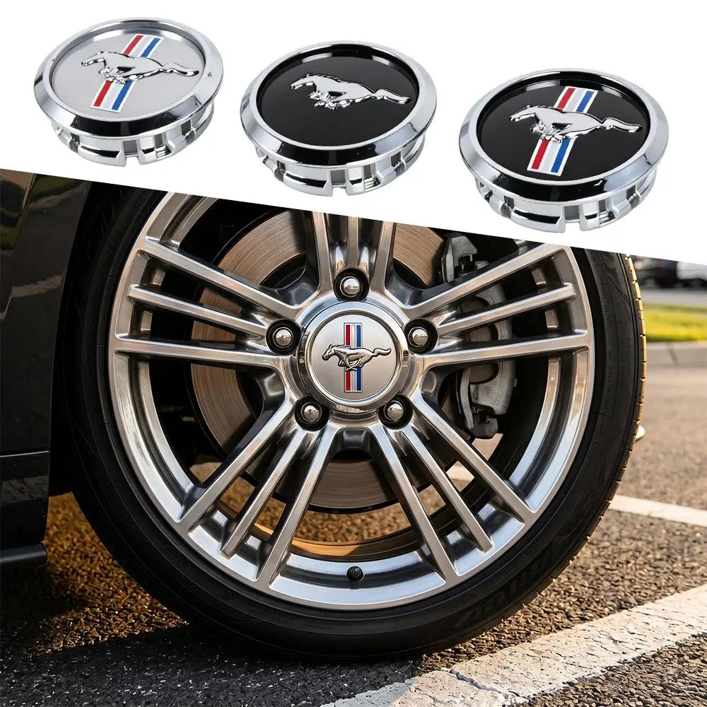 4Pcs 68mm For Ford Mustang Focus Fiesta Mondeo Kuga Ranger Shelby Car Styling Wheel Center Hub Caps Badge Hubcaps Accessories