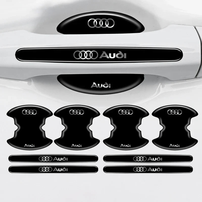 8pcs Car Door Handle Bowl Anti Scratch Stickers Anti-collision Auto Protective Film For Audi A3 A4 A5 A6 A7 A8 Q3 Q5 Q7 S3 Decal