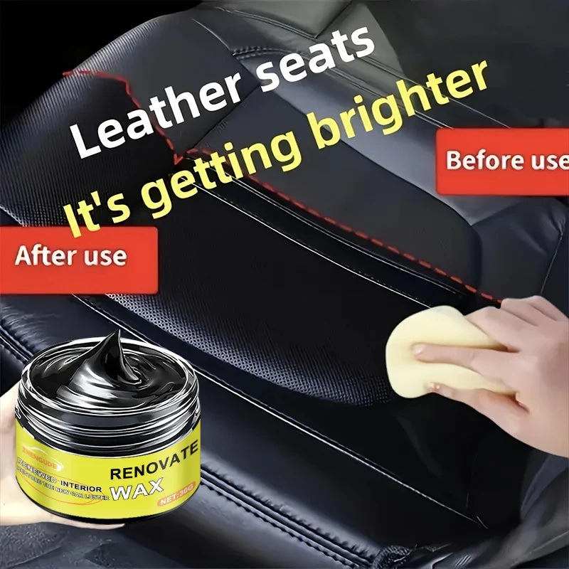 Black Universal Car Wax Paste: Dashboard Nano Crystal Coating, Interior Shine, Tire Protection and Oxidation Removal