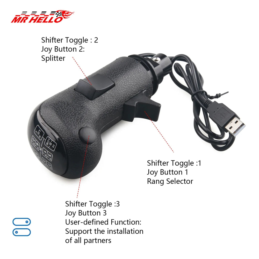 Truck Simulator PC USB Gearshift Knob For Logitech G29 G27 G25 G923 Thrustmaster TH8A High Low Gear Shifter Knob For ATS ETS2