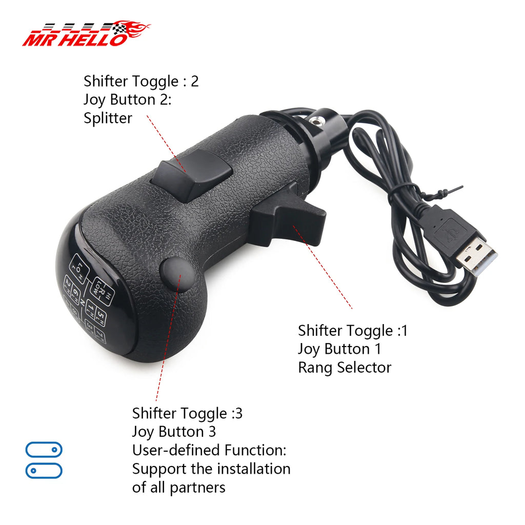 Truck Simulator PC USB Gearshift Knob For Logitech G29 G27 G25 G923 Thrustmaster TH8A High Low Gear Shifter Knob For ATS ETS2