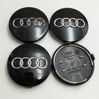 4pcs 60mm Black Grey Car Styling Badge Wheel Center Hub Cap Rim Caps For Audi Emblem 4B0601170 A1 A3 A4 A5 A6 Auto Accessories