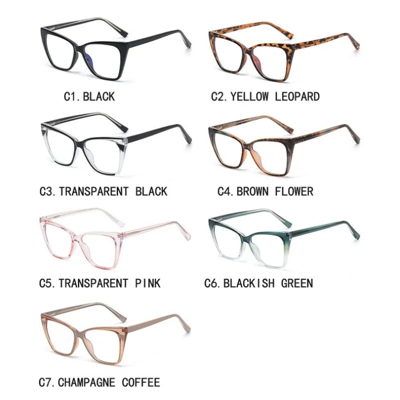 Gafas anti-luz azul a la moda para mujer, gafas clásicas antideslumbrantes con protección ocular para juegos de ordenador, montura de luz, gafas de cristal lisas