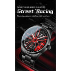 OLEVS Mens Watch Quartz Watch Original Rotatable Wheel Hub Dial Fashion Trend Waterproof Luminous Stainless Steel Reloj 9937