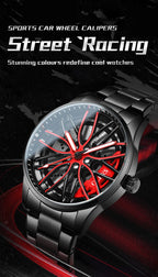 OLEVS Mens Watch Quartz Watch Original Rotatable Wheel Hub Dial Fashion Trend Waterproof Luminous Stainless Steel Reloj 9937