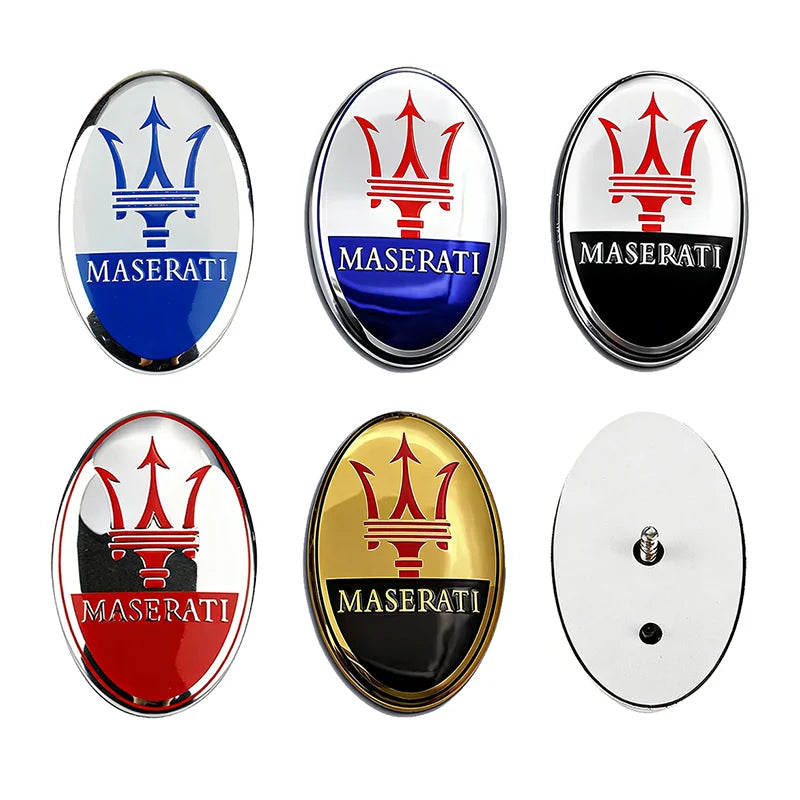 Car Front Hood Emblem Badge for Maserati Granturismo Ghibli Quattroporte Levante Granlusso Coupe Exterior Replacement Part