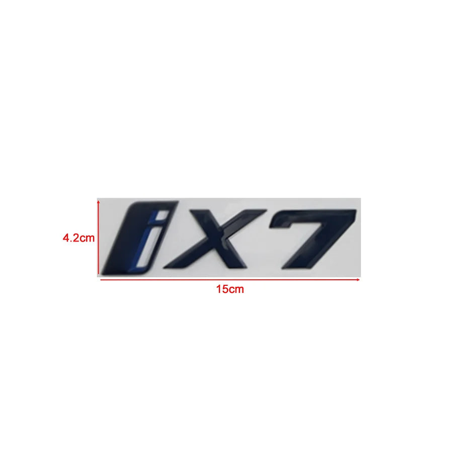 ABS Letters Numbers Glossy Black ix i3 i4 i7 iX ix3 iX4 ix7 Emblem for BMW X1 X3 X5 X6 GT Car Rear Logo Badge Sticker