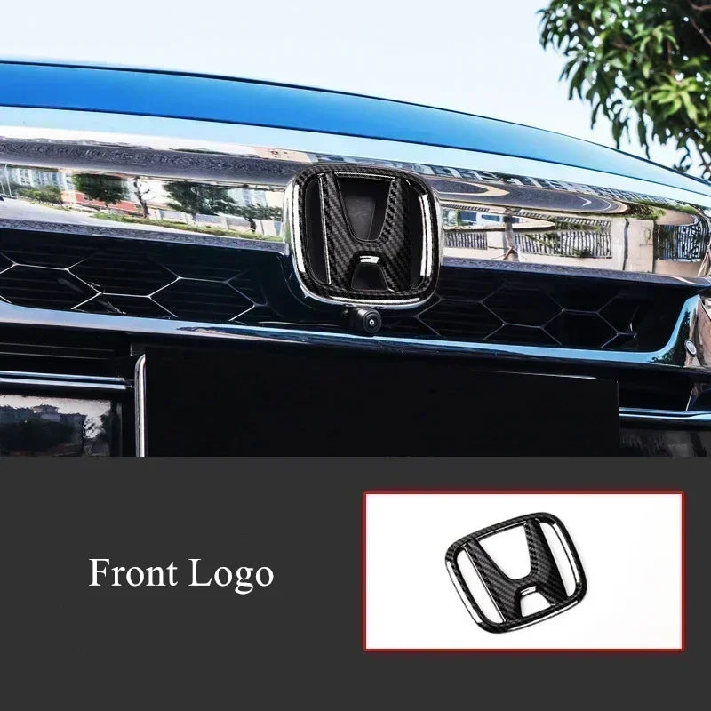 3Pcs Car Front Grille Rear Trunk Badge Steering Wheel Logo Sticker for Honda Accord Civic City XR-V CR-V Inspire Crider Envix