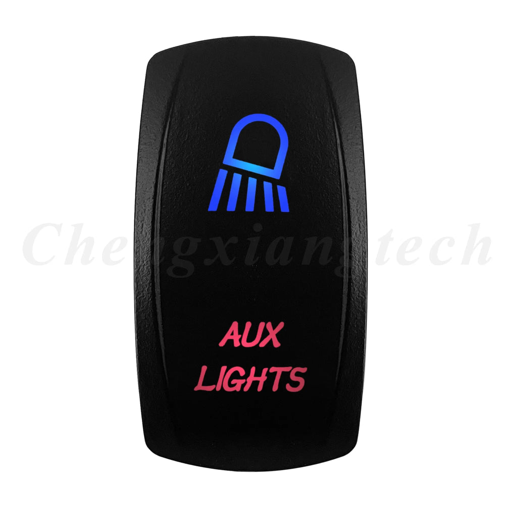 Waterproof 5 Pins SPST On/Off Rocker Switch Blue & Red Led 20A/12V 10A/24V Toggle Switch GPS for Cars,Trucks, RVs, Boats