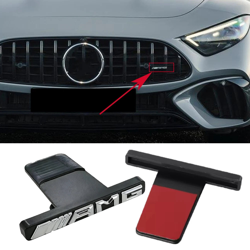 For Mercedes Benz W203 W204 W205 W210 w211 W124 W169 W176 W177 W202 ABS 3D AMG Logo Emblem Car Front Grille Badge accessories