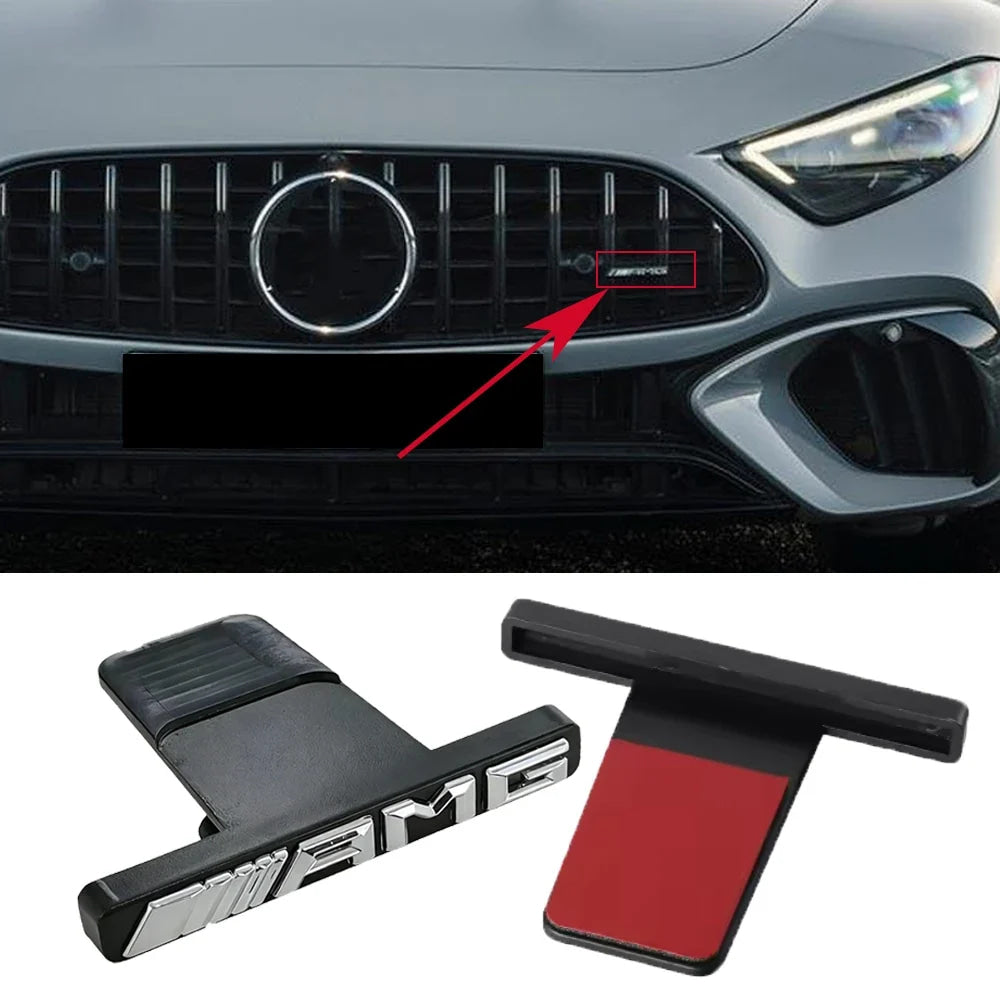 For Mercedes Benz W203 W204 W205 W210 w211 W124 W169 W176 W177 W202 ABS 3D AMG Logo Emblem Car Front Grille Badge accessories