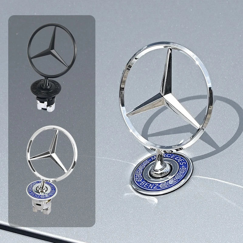 Car Bonnet Label Badge 3D Star Zinc Alloy Car Front Hood Emblem Mercedes Benz  W203 W204 W205 W206 W212 W213 W222 W223 E300
