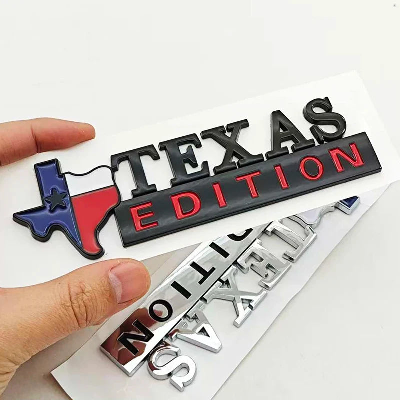TEXAS EDITION Logo Emblem ABS Car Badge Trunk Sticker For Ford Jeep Chevrolet Ram GMC Dodge Cadillac Lincoln Tesla Accessories