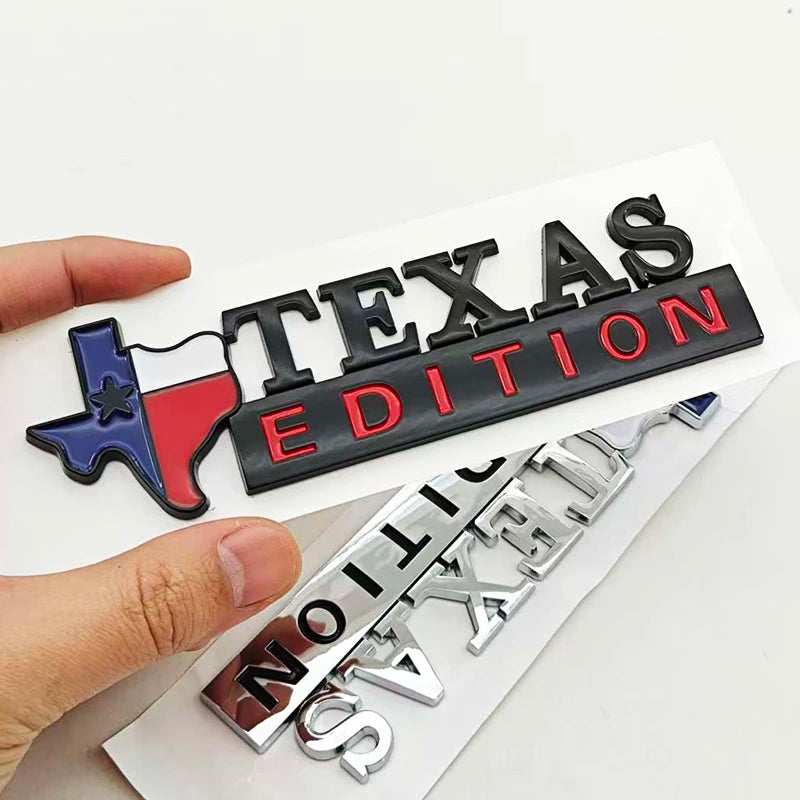 TEXAS EDITION Logo Emblem ABS Car Badge Trunk Sticker For Ford Jeep Chevrolet Ram GMC Dodge Cadillac Lincoln Tesla Accessories
