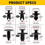 190pcs Car Retainer Clips 6 Size Plastic Fasteners Kit Auto Trim Panel Clip Mixed Car Body Bumper Rivet Set