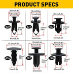 190pcs Car Retainer Clips 6 Size Plastic Fasteners Kit Auto Trim Panel Clip Mixed Car Body Bumper Rivet Set