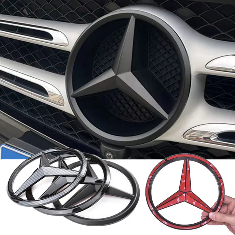 ABS Car Front Grille Badge Decal Cover Emblem for Mercedes Benz W204 W205 W210 W211 GLA GLK GLC GLE Interior Mouldings QBT-BENC