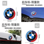 1/4/7Pcs Car Wheel Hub Center Cover Steering Wheel Center Sticker Auto Front Hood Trunk Logo For BMW 50th anniversary E36 E39