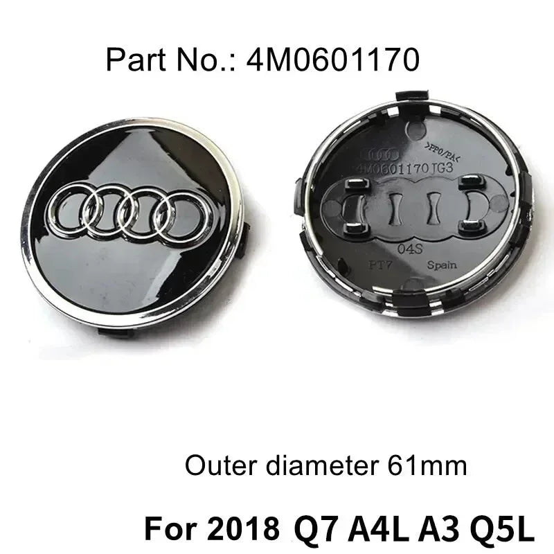 4pcs AUDI 60/61/68/69/77MM/135MM Car Wheel Center Hup Cap Cover for A6L A7 A8 A3 A4 A5 A6 S3 S4 Q3 Q5 Q5L Q7 RS3 RS4 RS5 RS6 TT