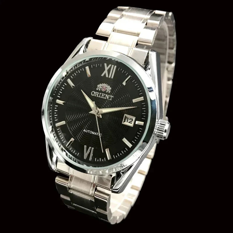 Orient Double Lion Classic Watch Series Gold - Tone Stainless Steel Automatic Mechanical Wristwatch Brand New Top Men's Watch