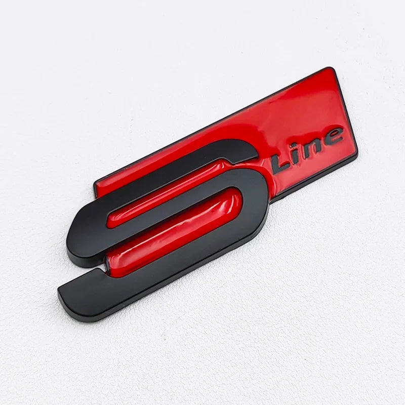 3D Metal S LINE Logo Styling Emblem Car Decal Badge For Audi Sline A1 A3 A4 A5 A7 Q2 Q5 Q7 TT SQ5 SQ7 B6 B7 Sticker Accessories