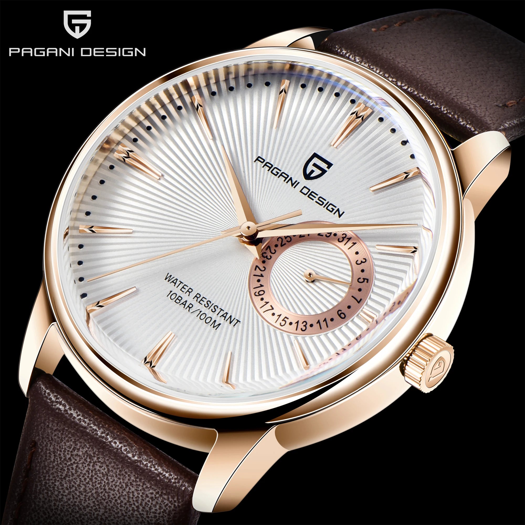 2026 Pagani Design Reloj Hombre PD1654 Quartz Watch Men 100M Water Resistant Leather Strap  Fashion Business Wristwatch reloj