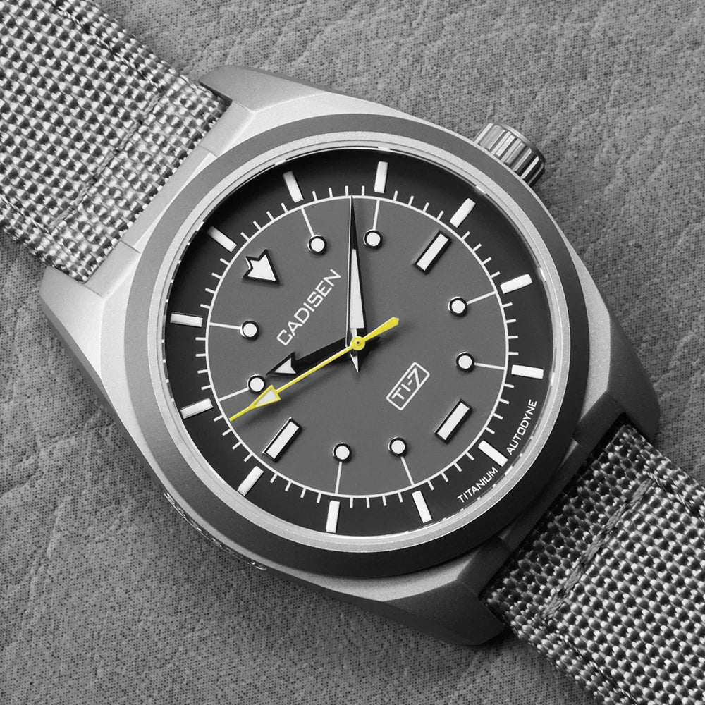 CADISEN TI-7 Autodyne 2026 NEW Titanium Automatic Mechanical Watch Man Canvas Wristwatch MIYOTA 8215 Luminous Waterproof Watches