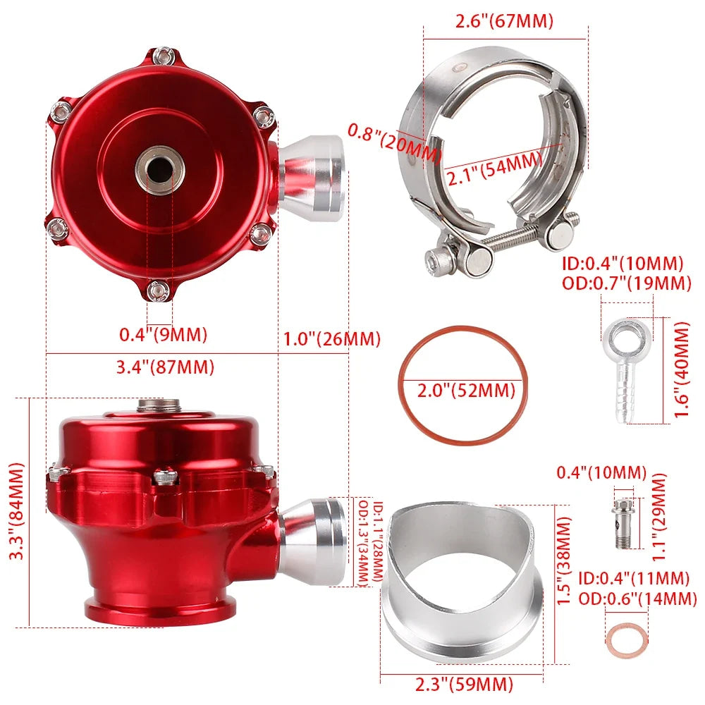 RASTP-High Quality 50mm BOV QR Typer V-band Blow Off Valve With Weld On Aluminum Flange RS-BOV088